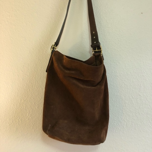 2003 Coach Brown Suede and Leather Shoulder Bag - Picture 1 of 7